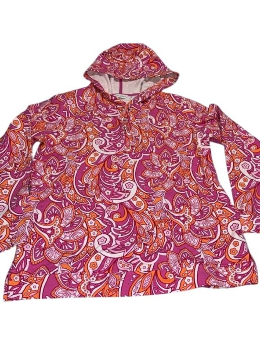 Sport Savvy Womens Hoodie M Pink Paisley Print Long Sleeve - Picture 4 of 7